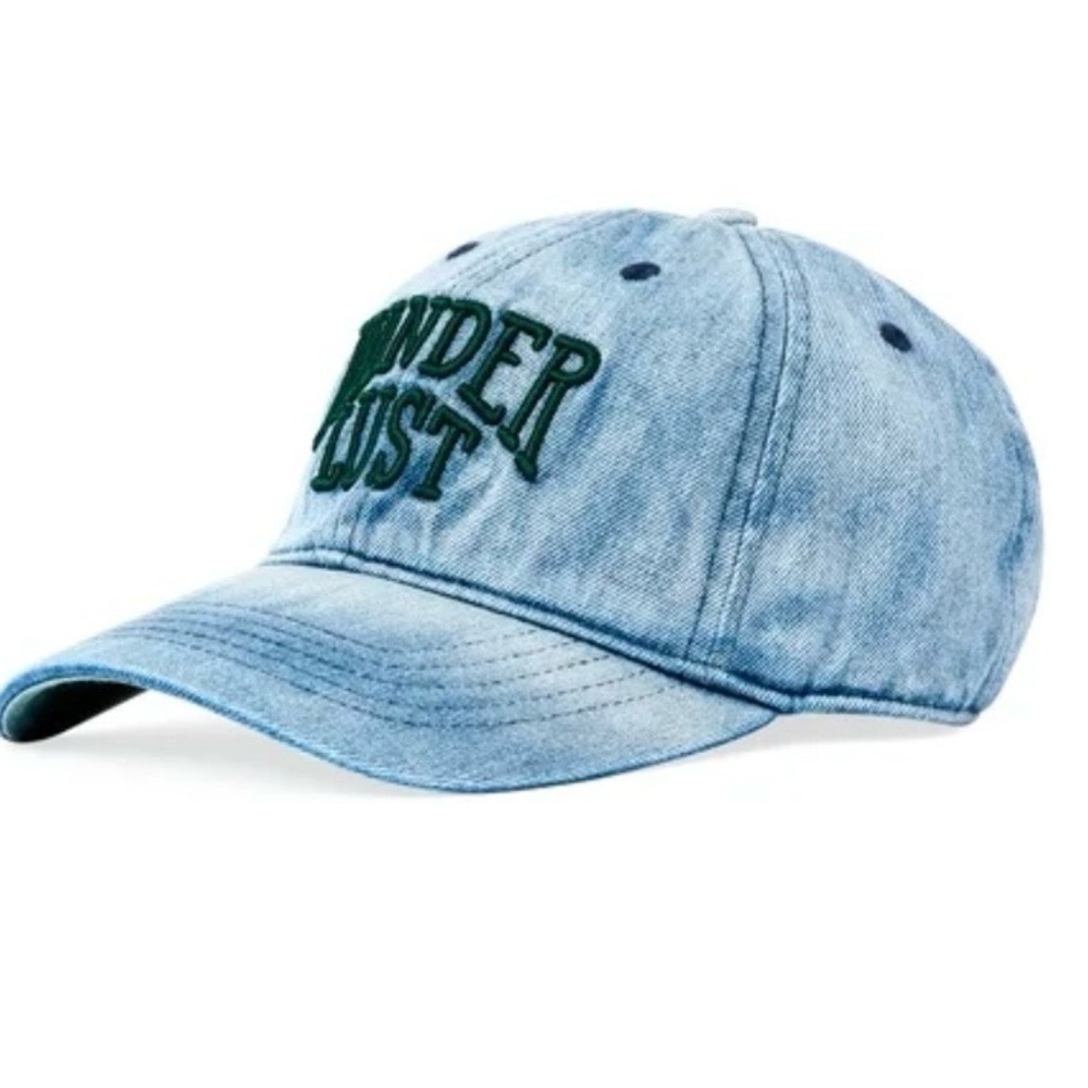 Time and Tru Women's Washed Denim Wander Lust Baseball Hat - Picture 8 of 9